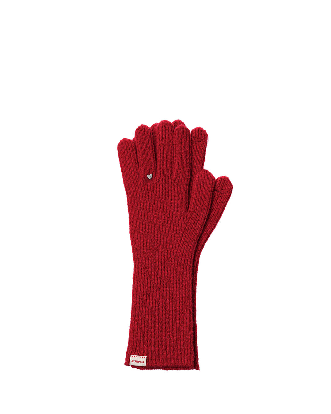 Heart Ring Knit Glove / Red