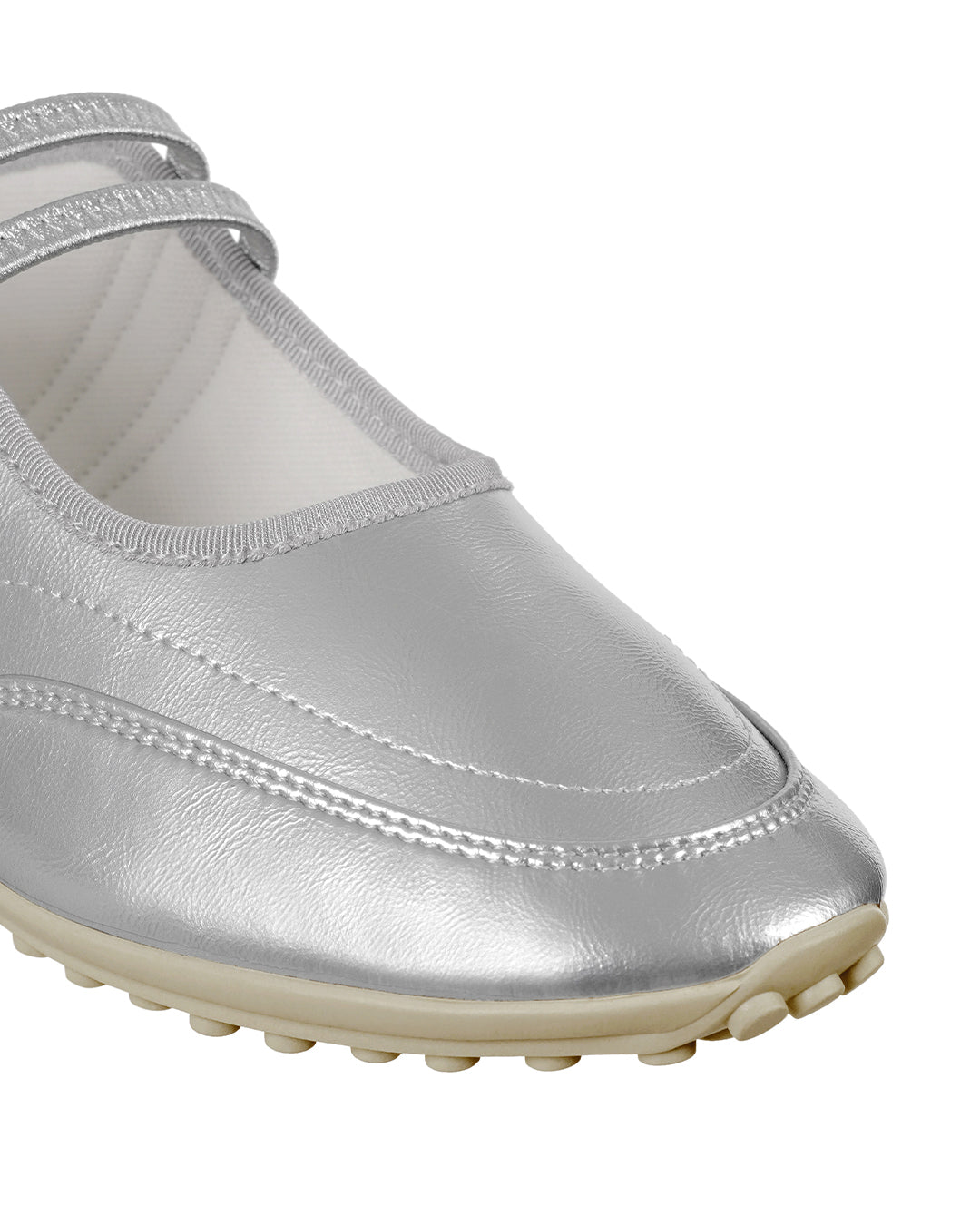 Strap Mary Jane Sneakers / Silver