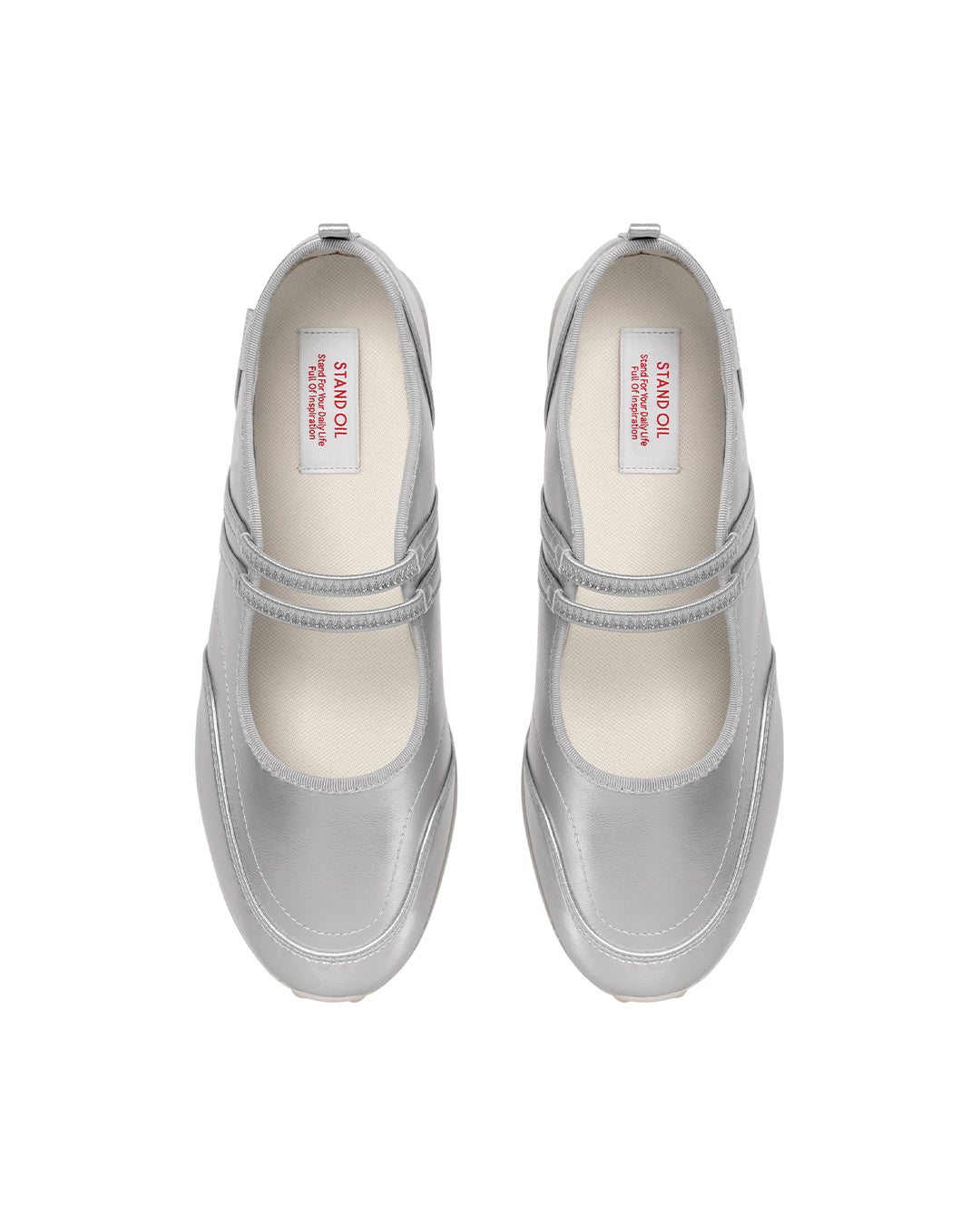 Strap Mary Jane Sneakers / Silver