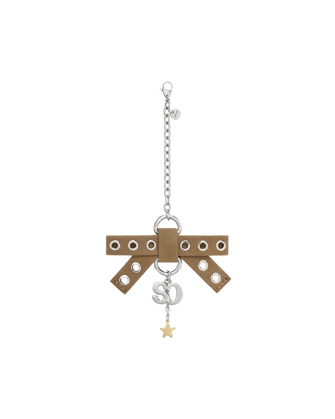 Bow Charm Keyring / Camel