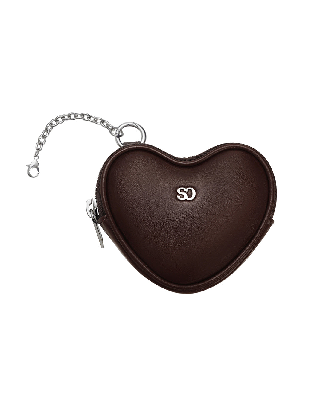 Heart Pods Keyring / Marron