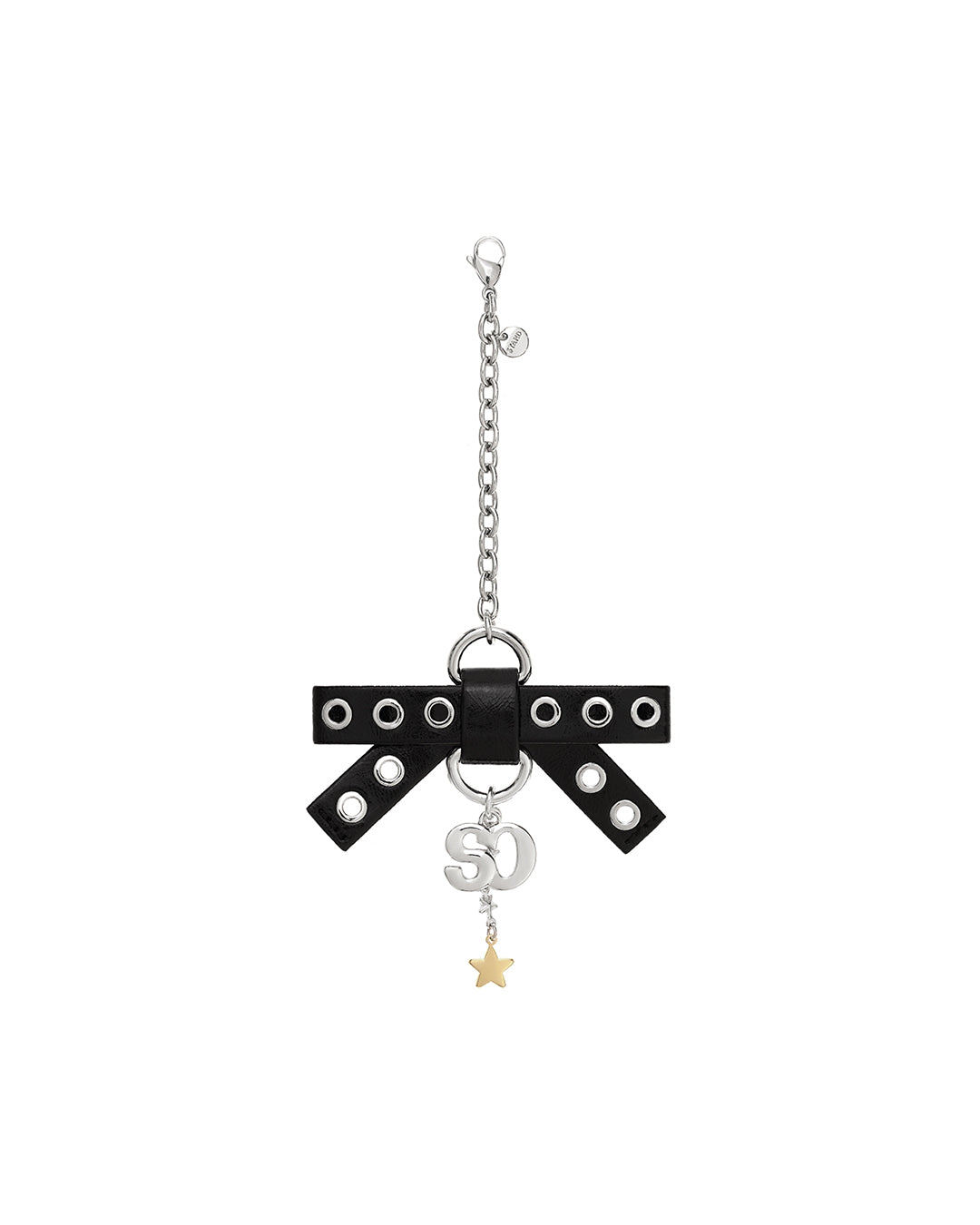 Bow Charm Keyring / Black