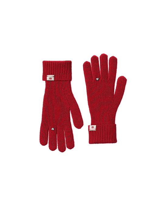 Heart Ring Knit Glove / Red