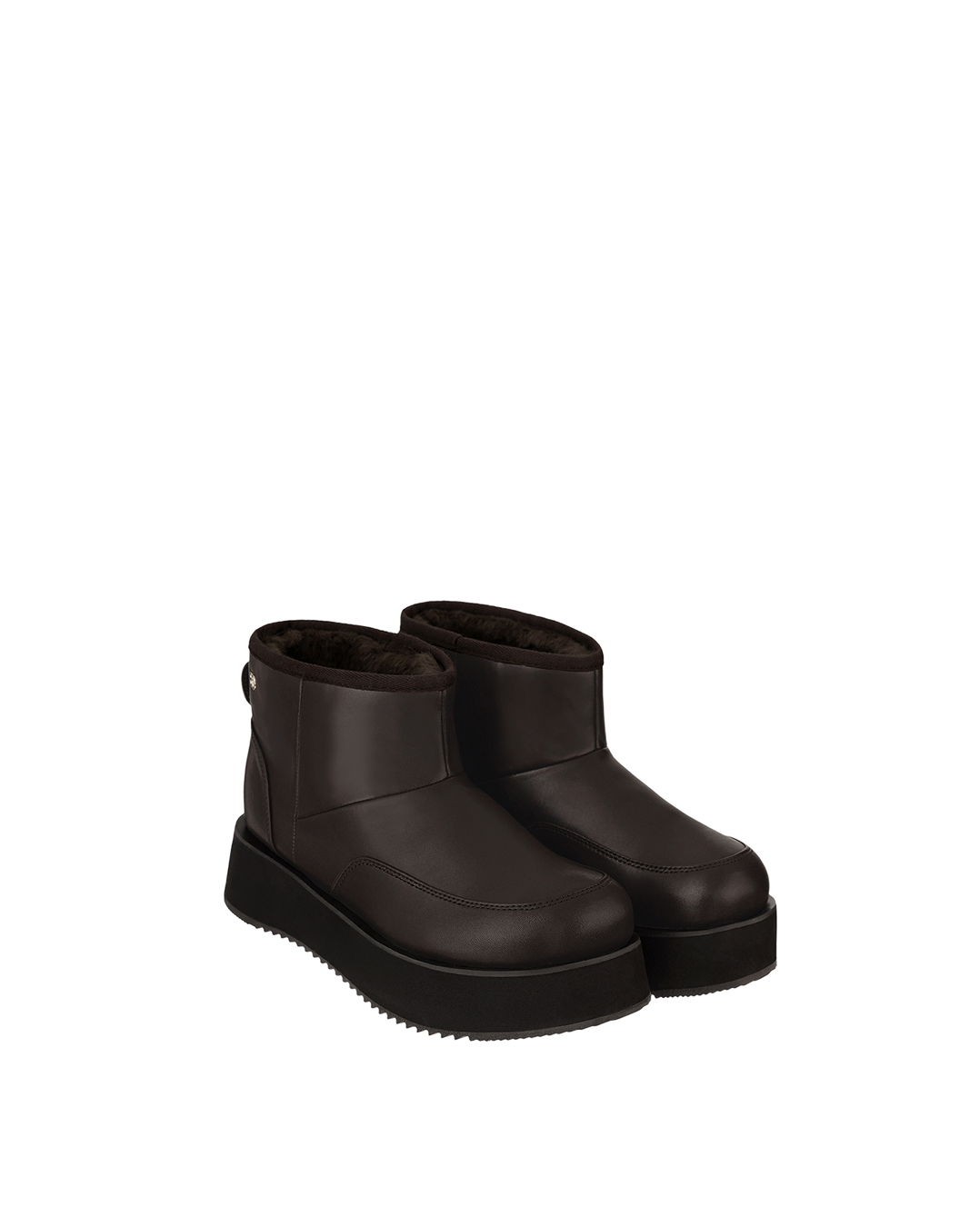 Hatched Winter Short Boots / Marron