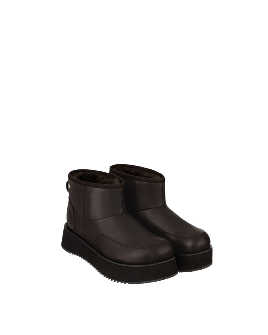 Hatched Winter Short Boots / Marron