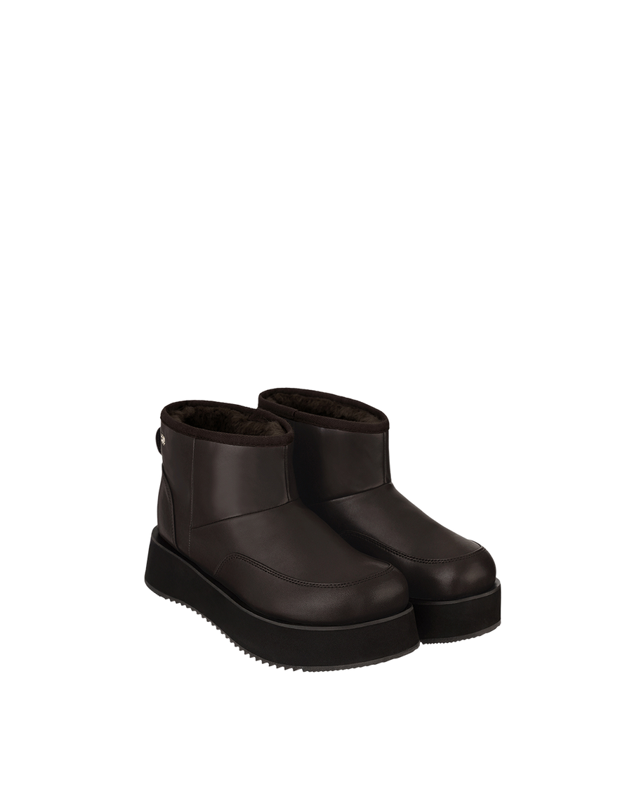 Hatched Winter Short Boots / Marron