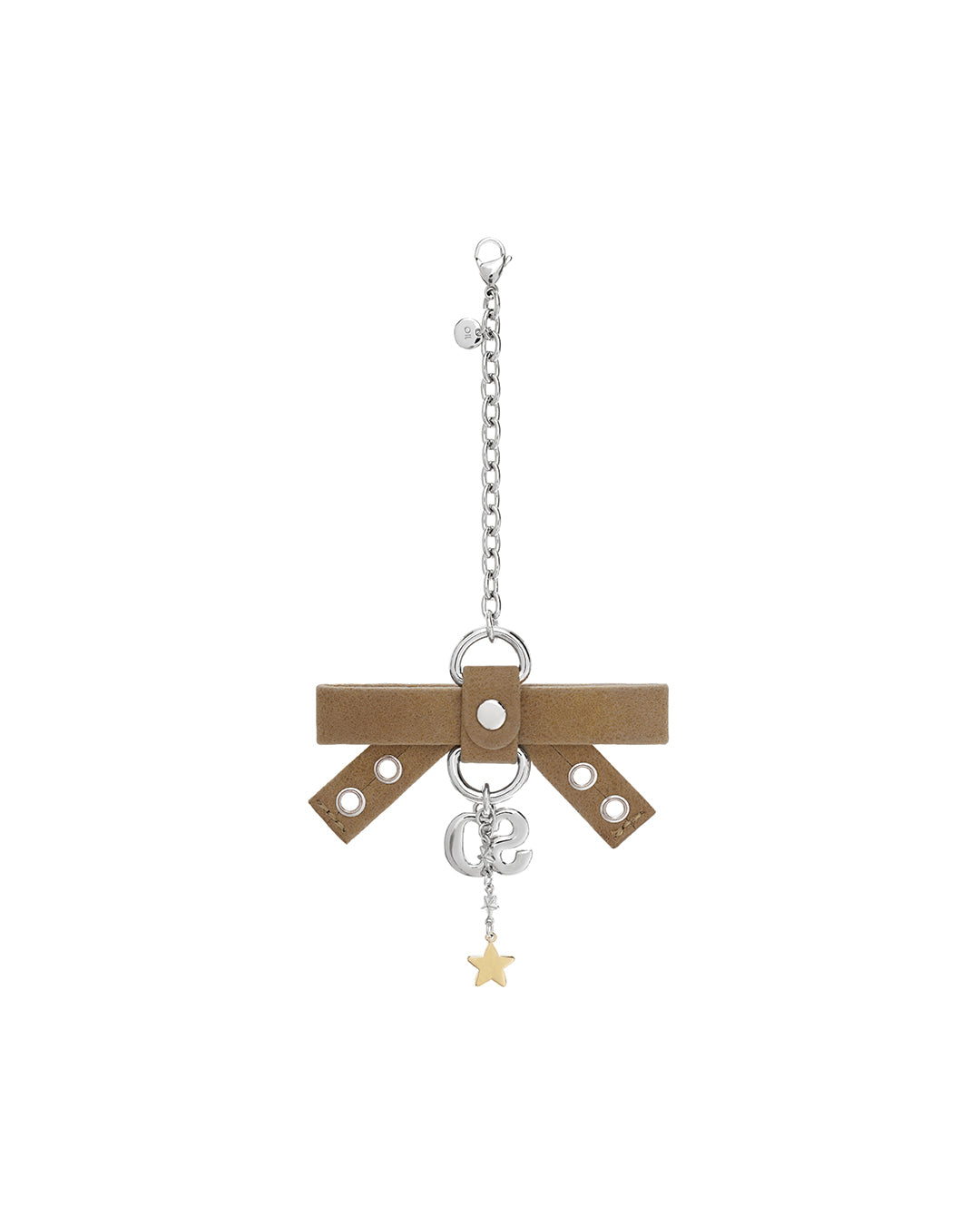 Bow Charm Keyring / Camel
