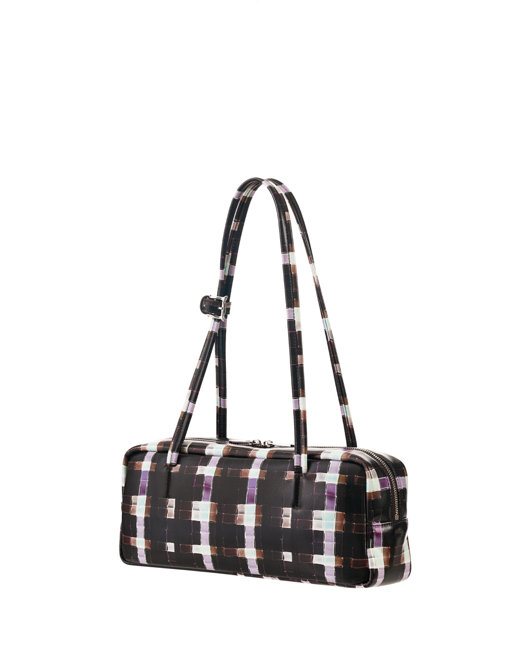 Plaid Baguette Bag / Chocolate Painted Plaid