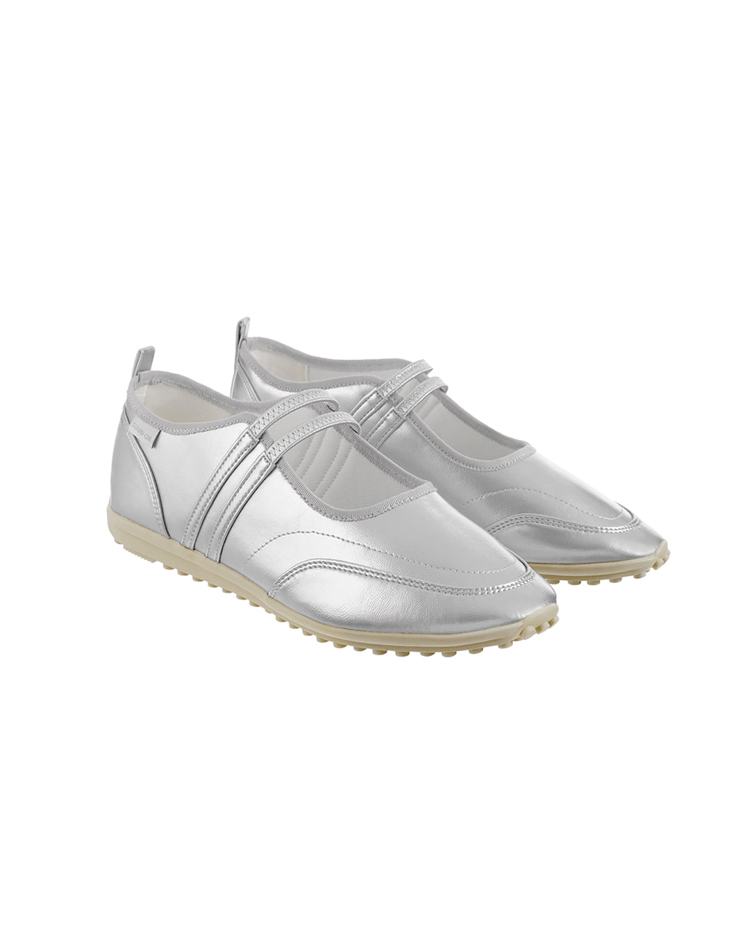 Strap Mary Jane Sneakers / Silver