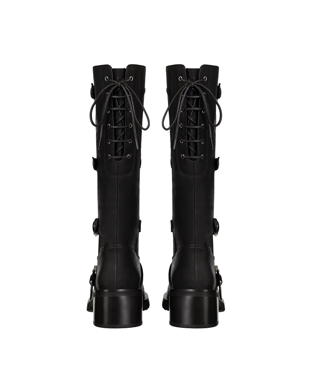 Buckle Tied Long Boots / Black
