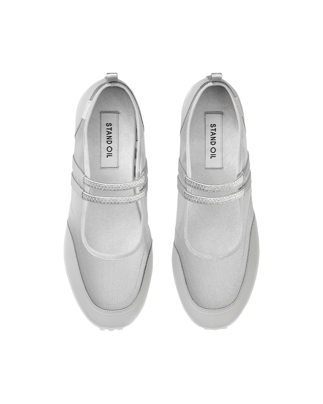 Strap Mary Jane Sneakers / Mesh Silver