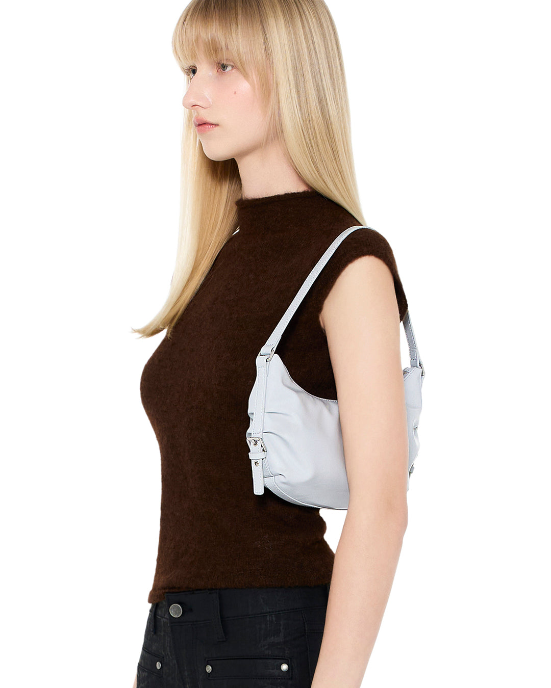 Belted Round Bag / Powder Blue