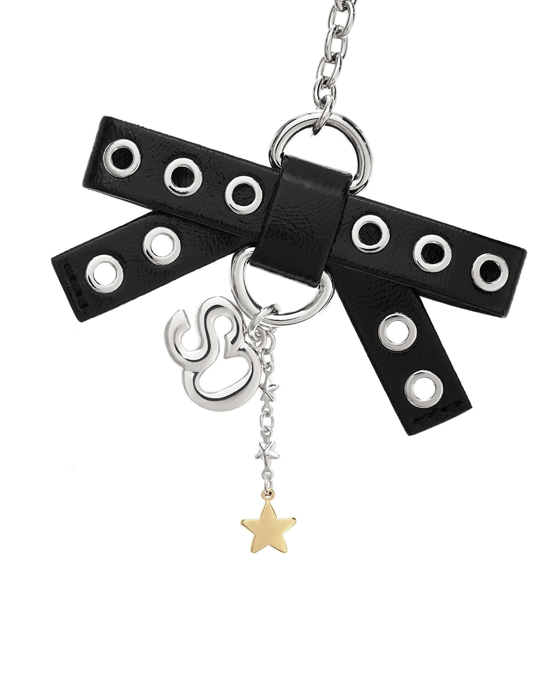 Bow Charm Keyring / Black