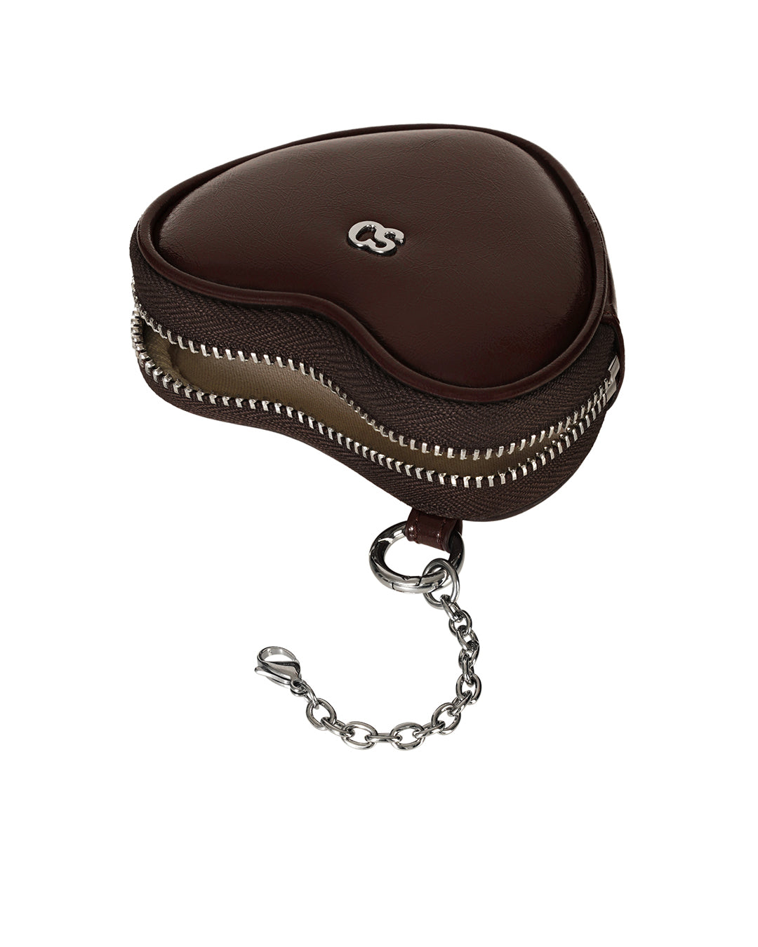Heart Pods Keyring / Marron