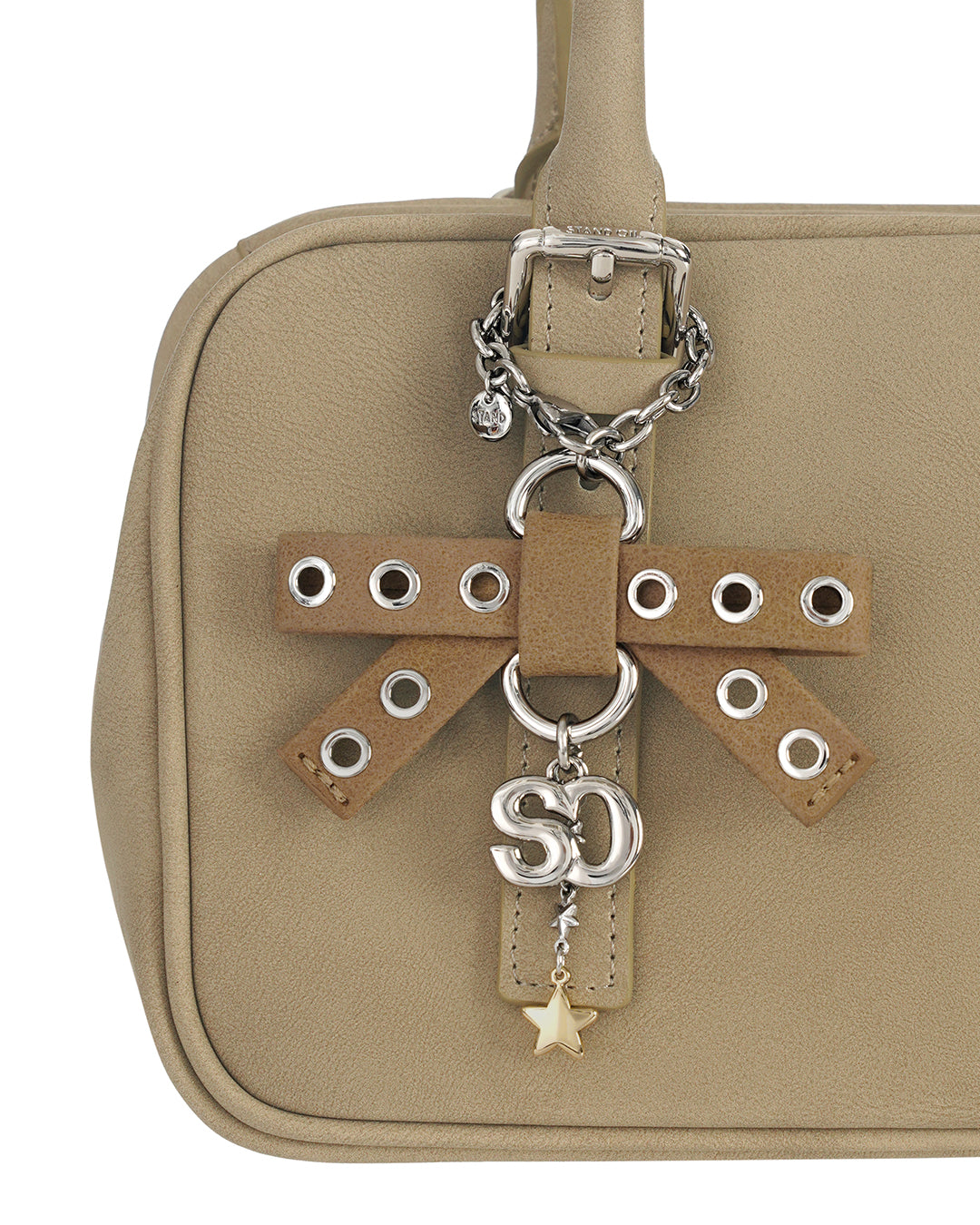 Bow Charm Keyring / Camel