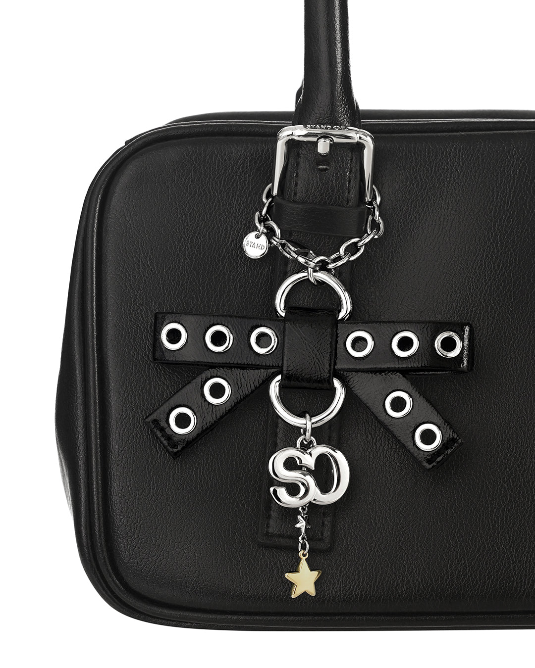 Bow Charm Keyring / Black