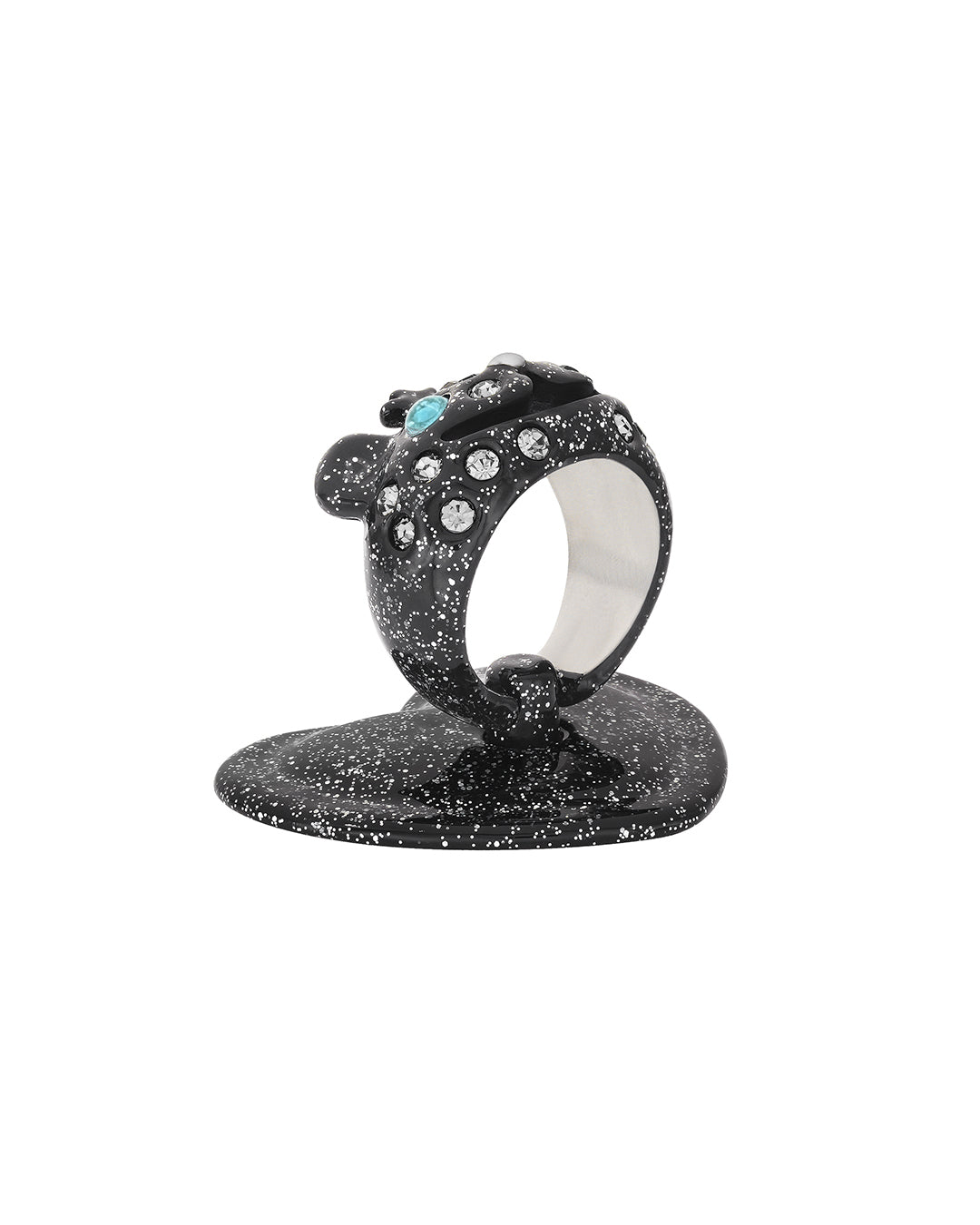 Princess Bear Grip Ring / Glitter Black