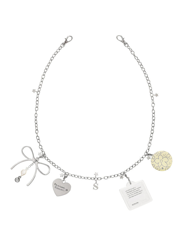 Multi-Charm Chain Keyring / Silver