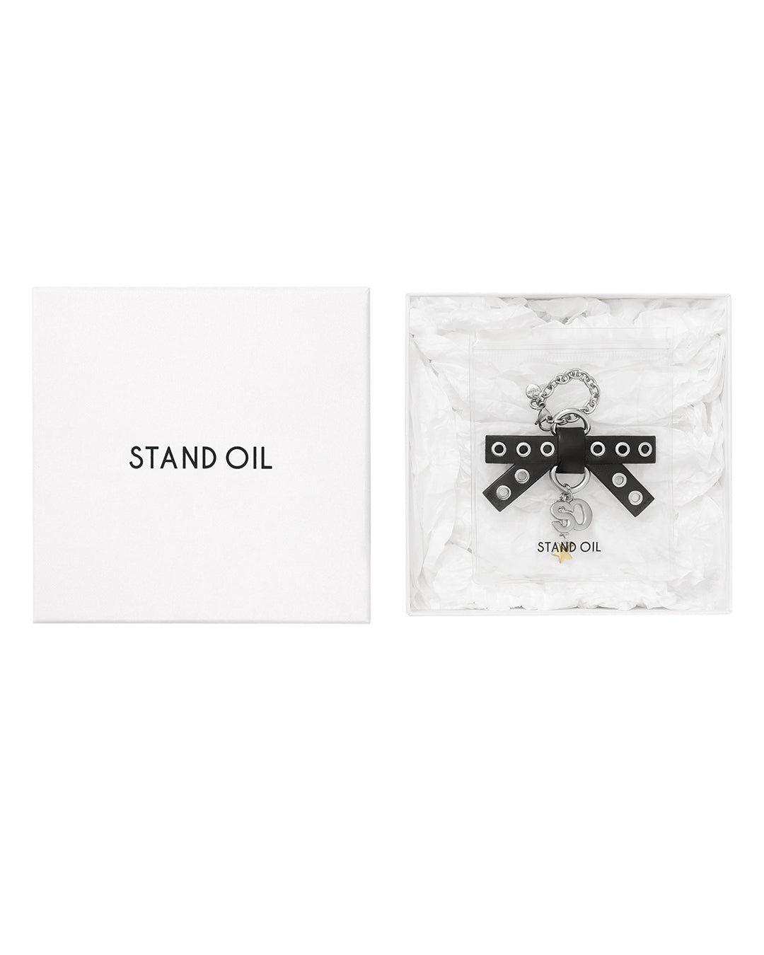 Bow Charm Keyring / Black