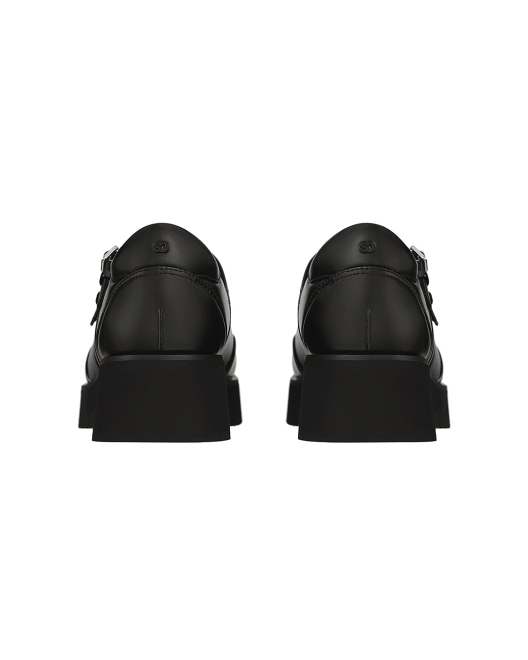Hatched Platform Mary Jane / Black