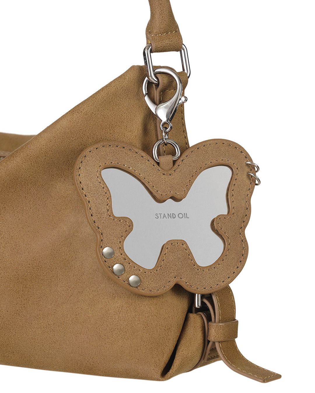 Fleeting Mirror Keyring / Camel