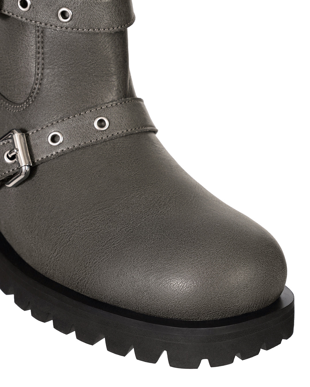 Buckle Tied Long Boots / Washed Gray
