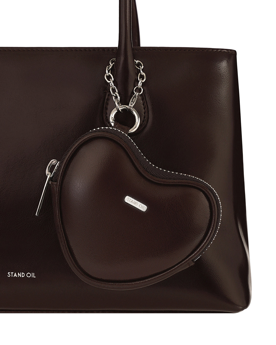 Heart Pods Keyring / Marron