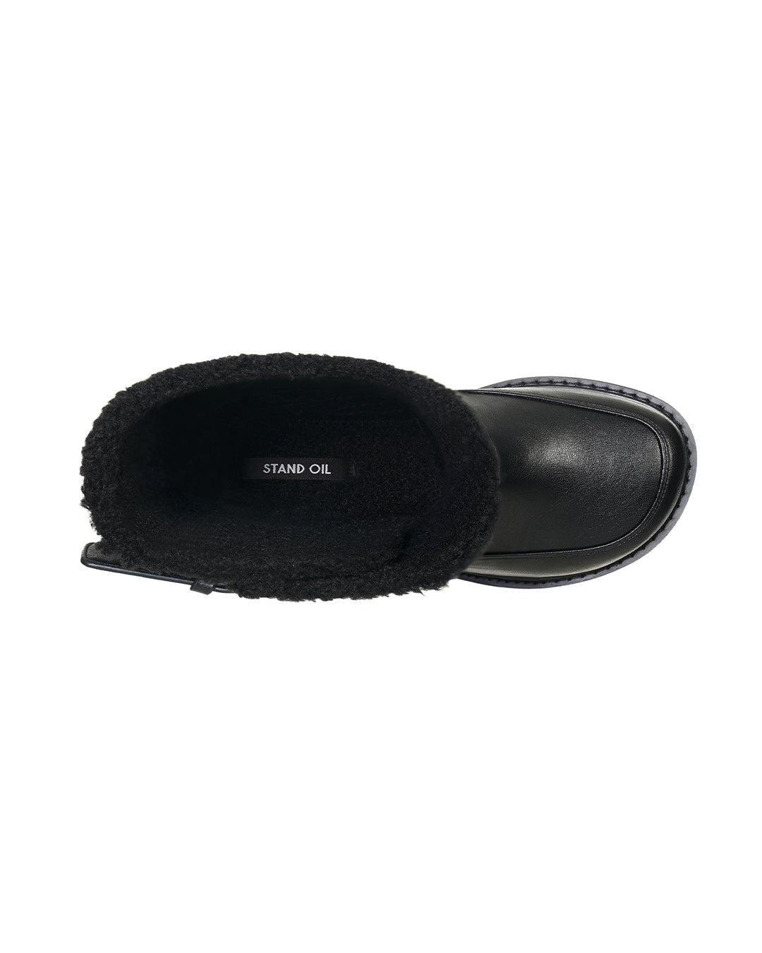 Hatched Shearling Boots / Black