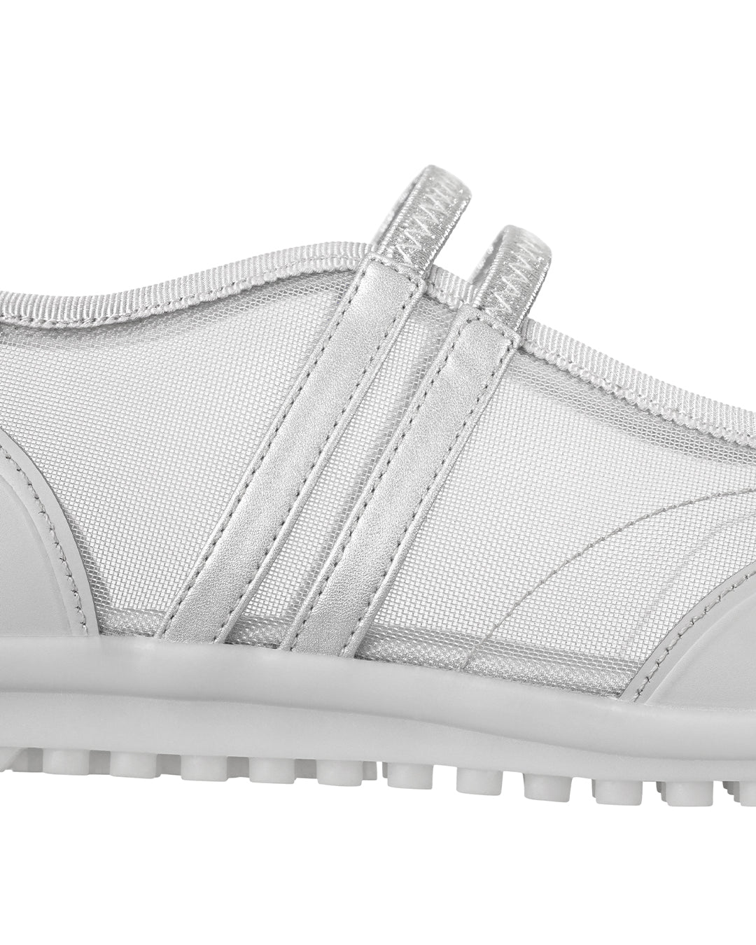 Strap Mary Jane Sneakers / Mesh Silver