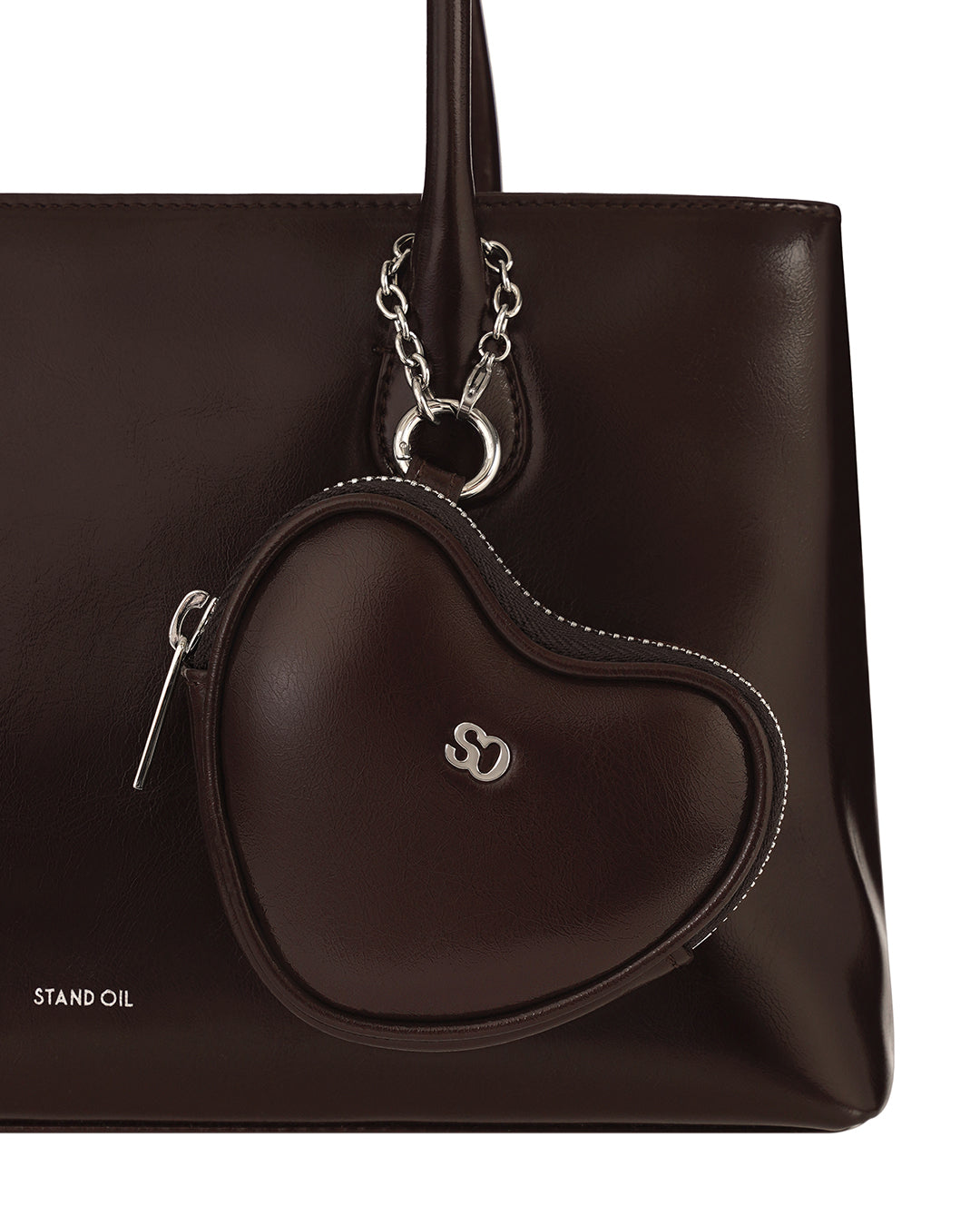Heart Pods Keyring / Marron