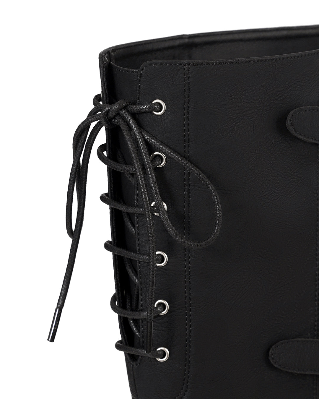 Buckle Tied Long Boots / Black