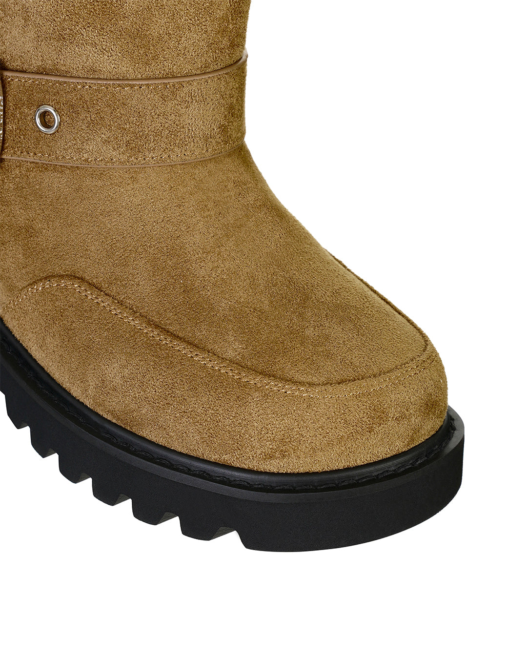 Hatched Shearling Boots / Camel