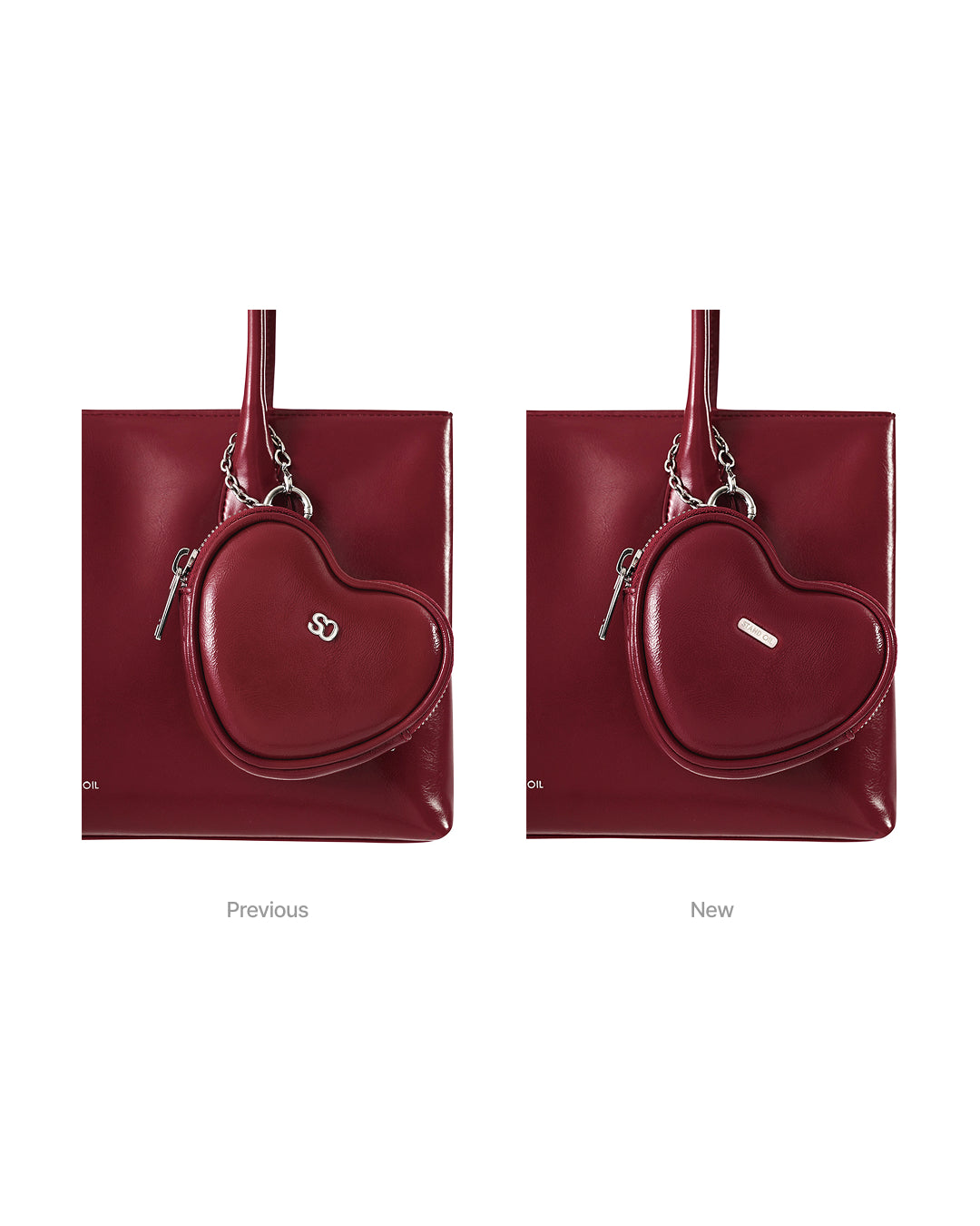 Heart Pods Keyring / Red Wine