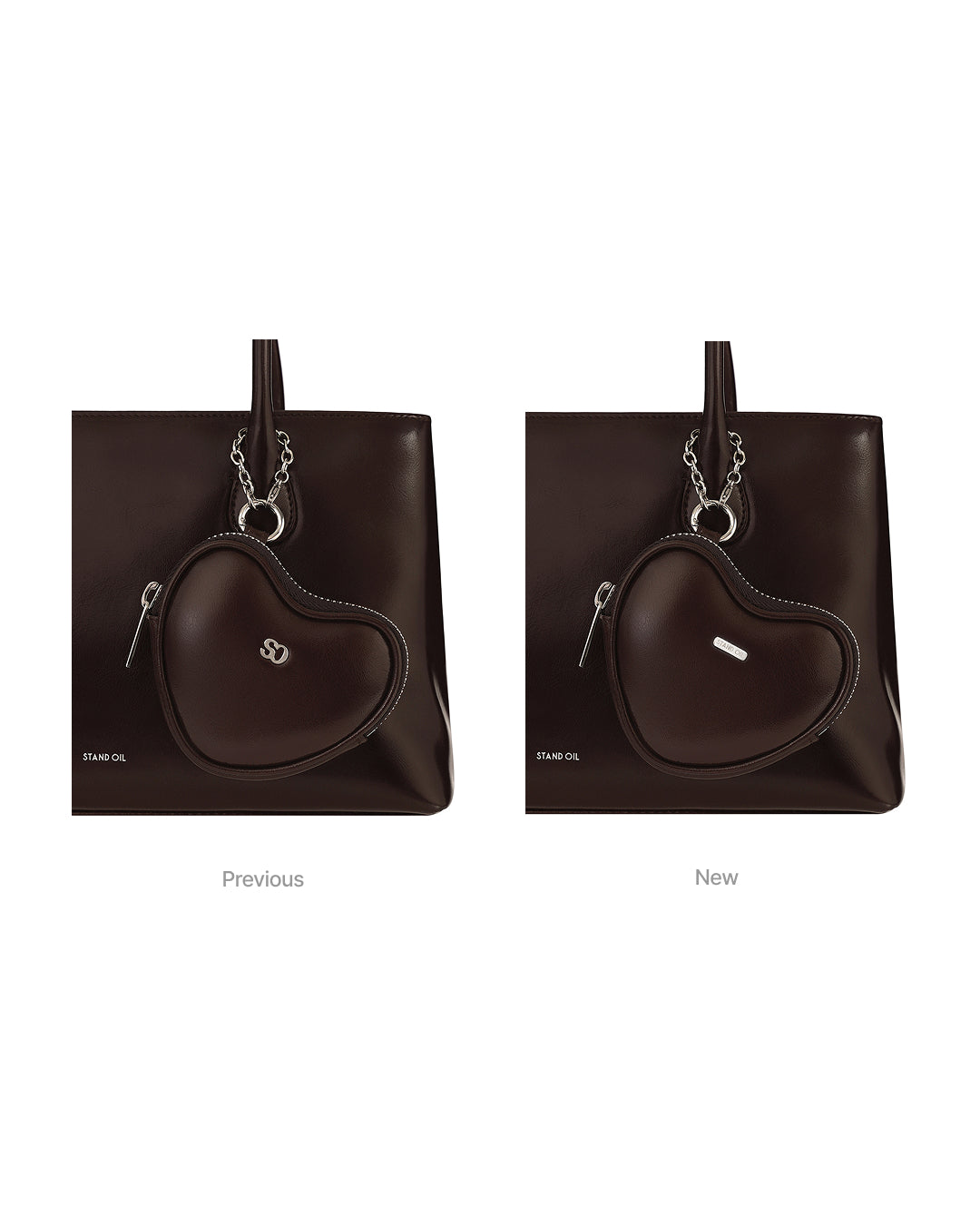 Heart Pods Keyring / Marron