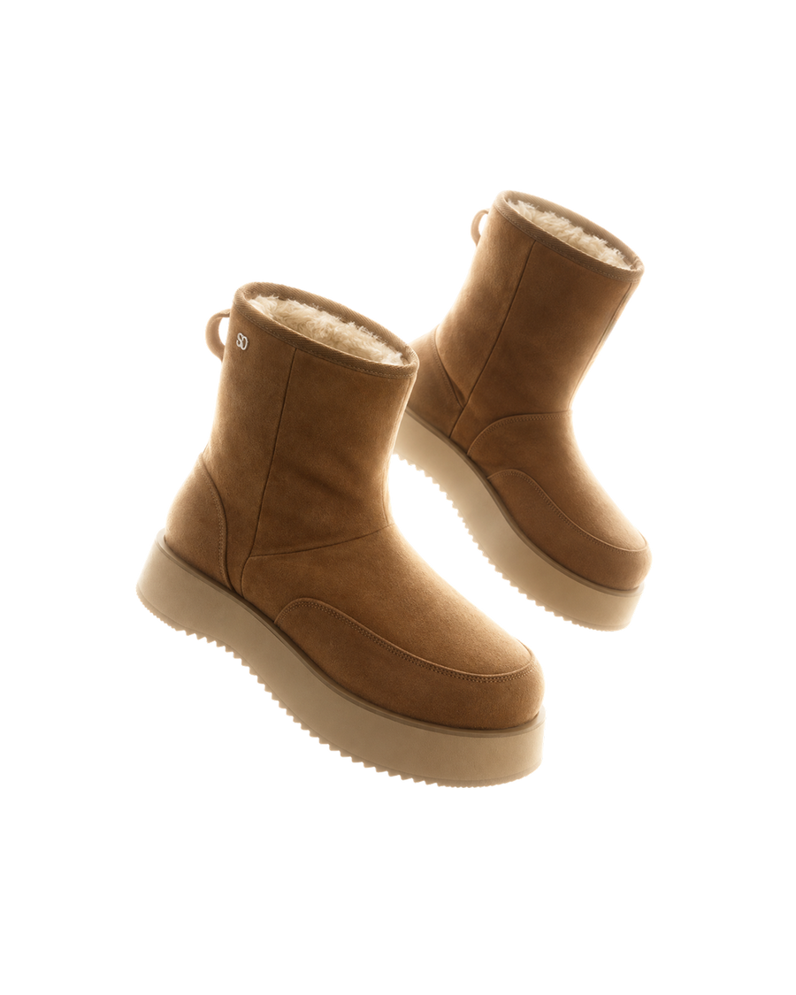 Hatched Winter Boots / Camel