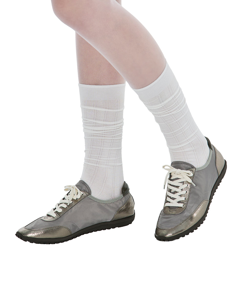 Sophie Flat Sneakers  / Metallic Gray