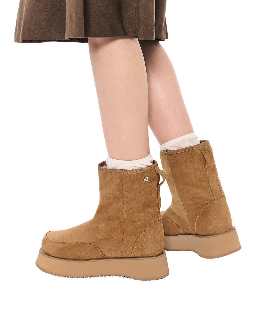 Hatched Winter Boots / Camel