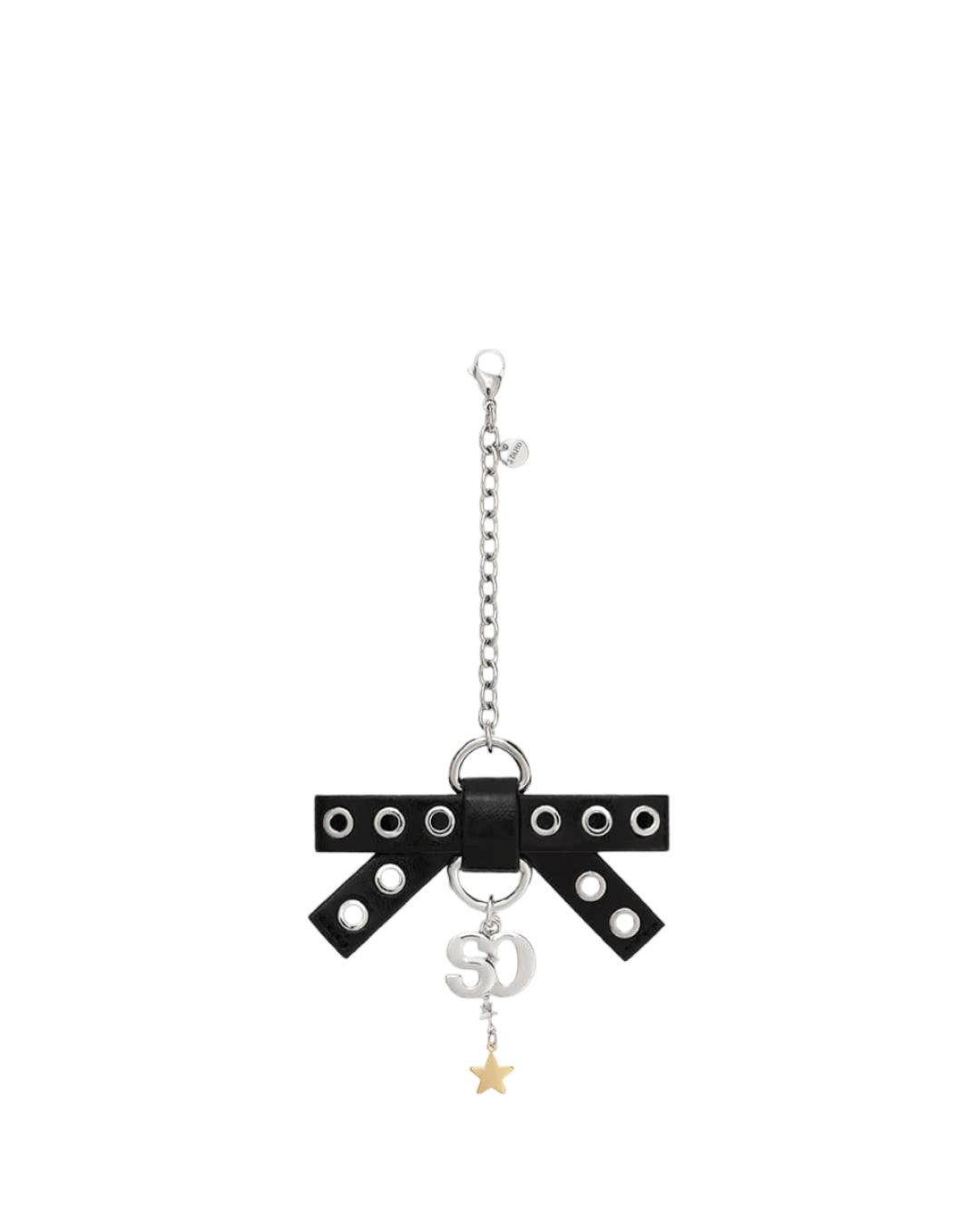 Bow Charm Keyring / Black