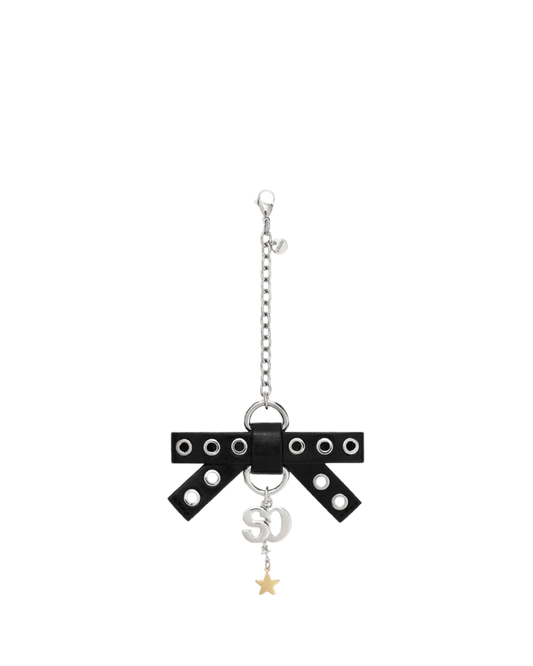 Bow Charm Keyring / Black