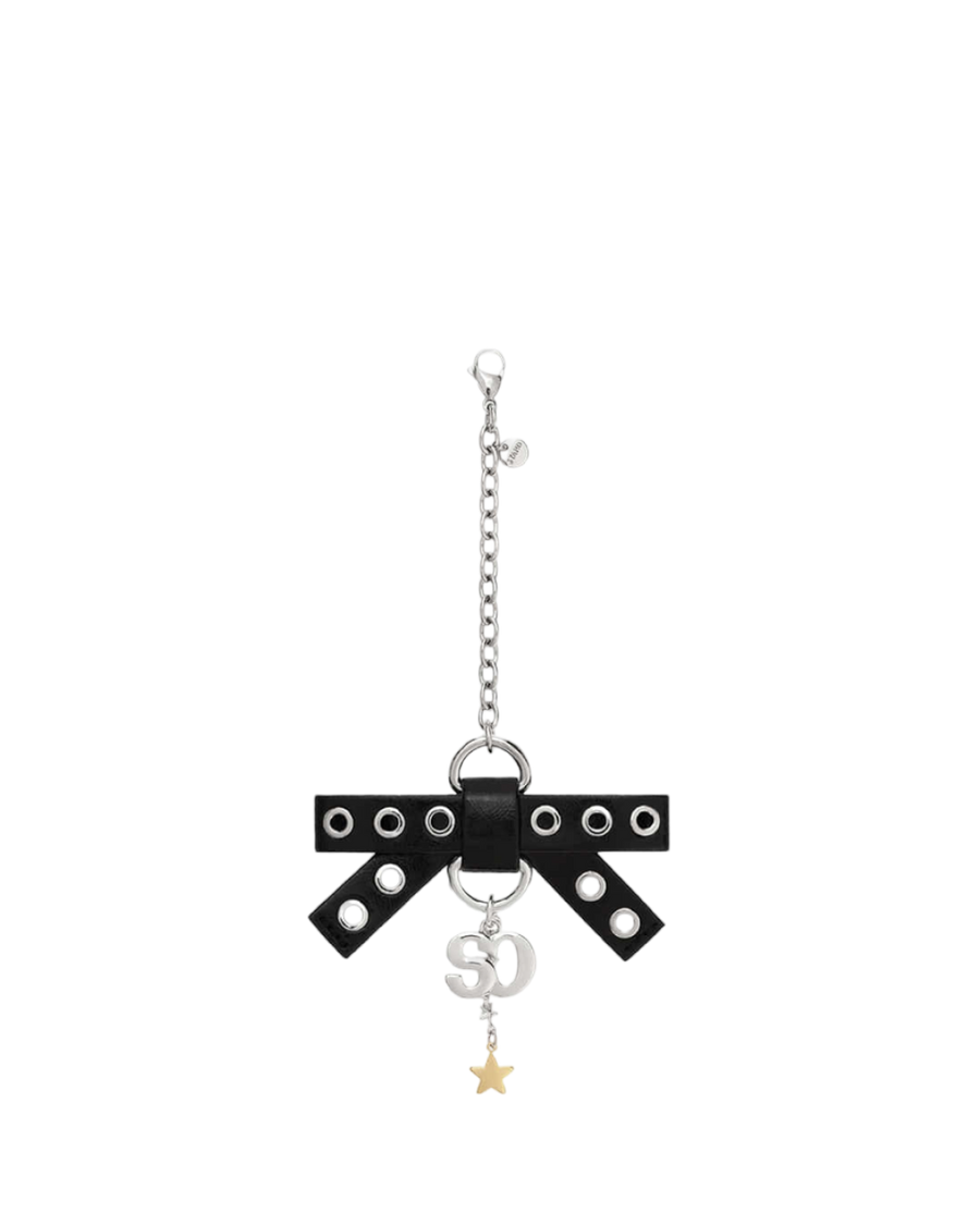 Bow Charm Keyring / Black