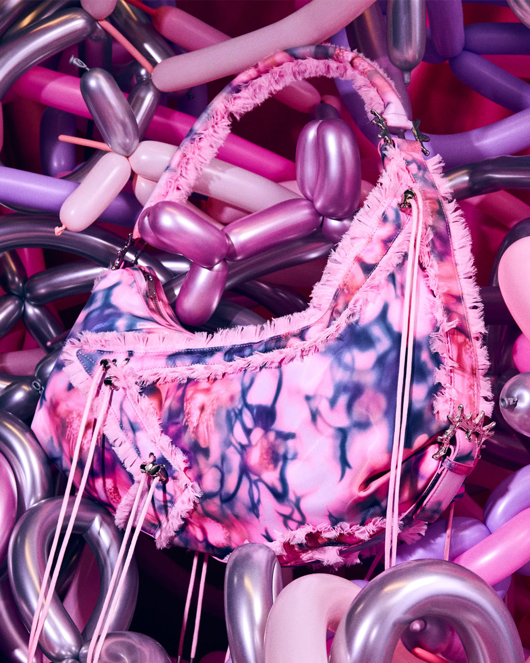Star Mushy Bag / Pink Barbed Floral