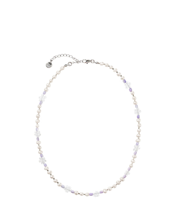 Flower Pearl Necklace / Lilac