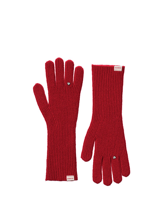 Heart Ring Knit Glove / Red