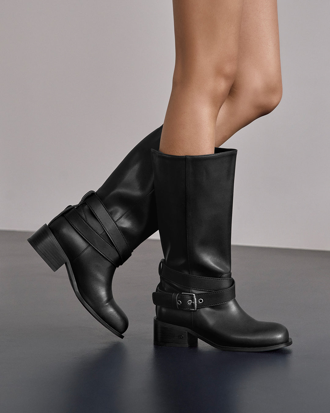 Belted Two Way Boots / Black