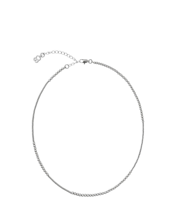 Ball Chain Mix Necklace / Silver