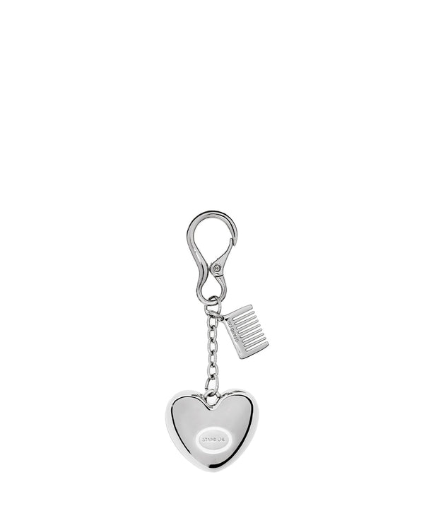 Mirror Heart Keyring  / Silver