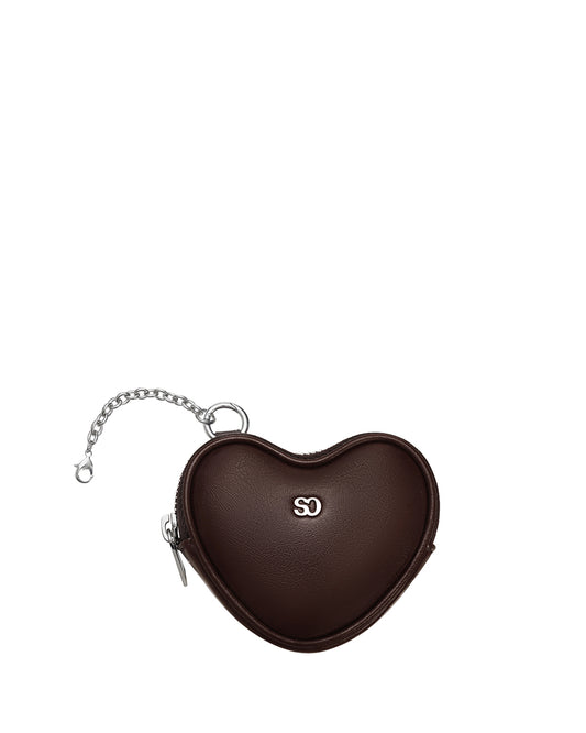 Heart Pods Keyring / Marron