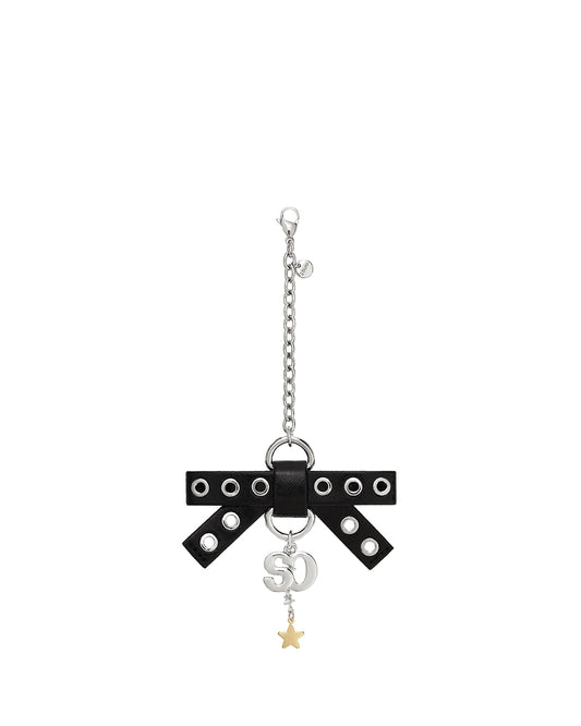Bow Charm Keyring / Black