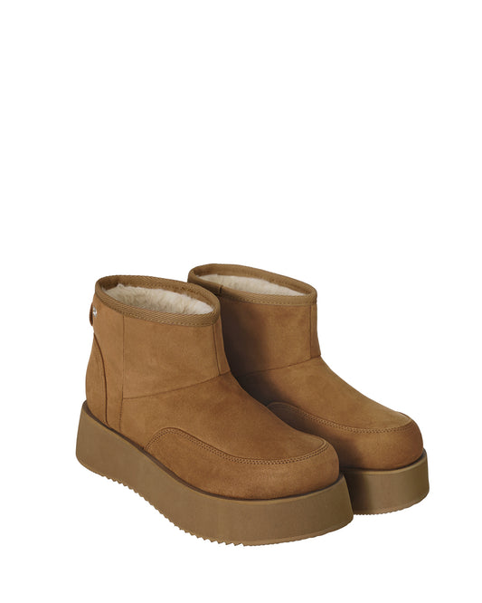 Hatched Winter Short Boots / Camel