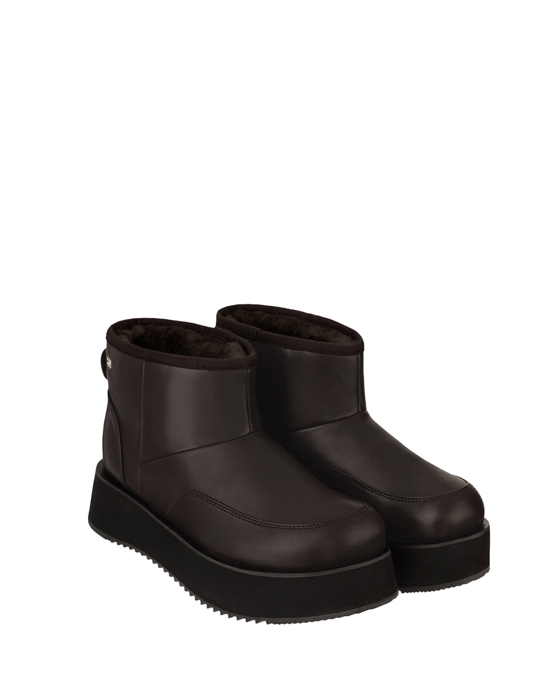 Hatched Winter Short Boots / Marron